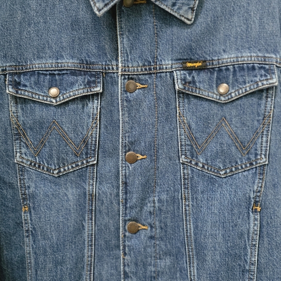 Wrangler Blue Denim Men Jacket Size M-Very Good Condition - Picture 14 of 17
